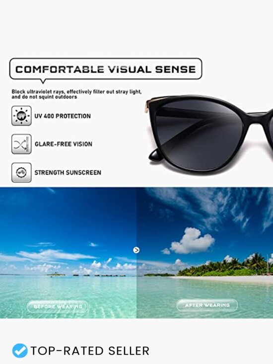 Cat Eye Sunglasses Trendy Wrap Around UV400 Protection for Women main image 6